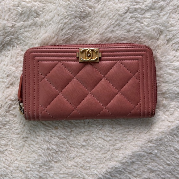 Pink Chanel Boy Wallet - Picture 2 of 9